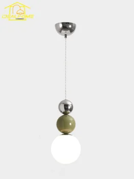 Francouzský Design Minimalistický Luxusní Krém Přívěsek Světla Chrom Stínidlo LED G9 Home Decor Kuchyň Ostrov konferenční Stolek Ložnice
