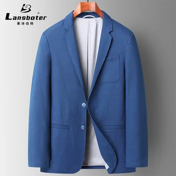 Lansboter BlueSpring A Podzimní Bavlněné Pánské sako Casual Stretch Prodyšné Oblečení Slim Fit Business Daily Bunda