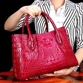 Luxusní Značkové Kabelky Vysoce Kvalitní 2024 Jaře Krokodýlí Vzor Kůže Ženy Tote Bag Ženy Módní Tašky Přes Rameno