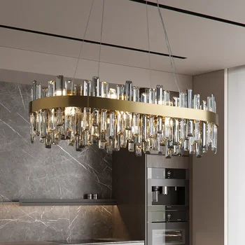 Nové Moderní K9 Jasné Crystal Led Přívěsek Svítilna Domova Kulatý Lustr Kuchyně Hotel Závěsné Stropní Světlo