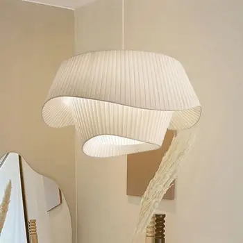 Tkanina LED Přívěsek Světlo pro Ložnice Domácí Dekor Lampa Nordic Značkové látkové stínidlo obývací pokoj jídelna kuchyň světlo