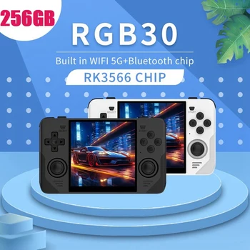 VZESTUP-RGB30 Retro Herní Konzole 16G+256G 4.0 Palcový 720X720 Quad-Core CPU 5Ghz Wifi+Bluetooth 4100Mah Kapesní Herní Ovladač