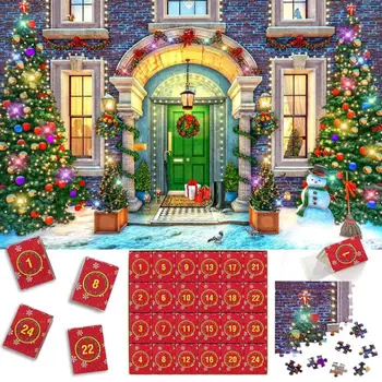 Vánoční Odpočítávání Kalendáře, Puzzle 1008pcs 24 Dní Odpočítávání Do Vánoční Puzzle Vánoční Hračka Pro Kluky, Dívky, Puzzle Pro N4G8