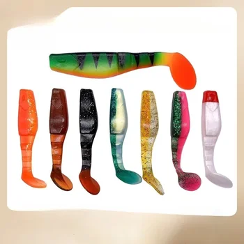 Řadu Velkých Dvou-barva PVC Lua Multi-sekce Návnady T Ocas Bionic Měkké Návnady Lua Návnady Rybářské Potřeby